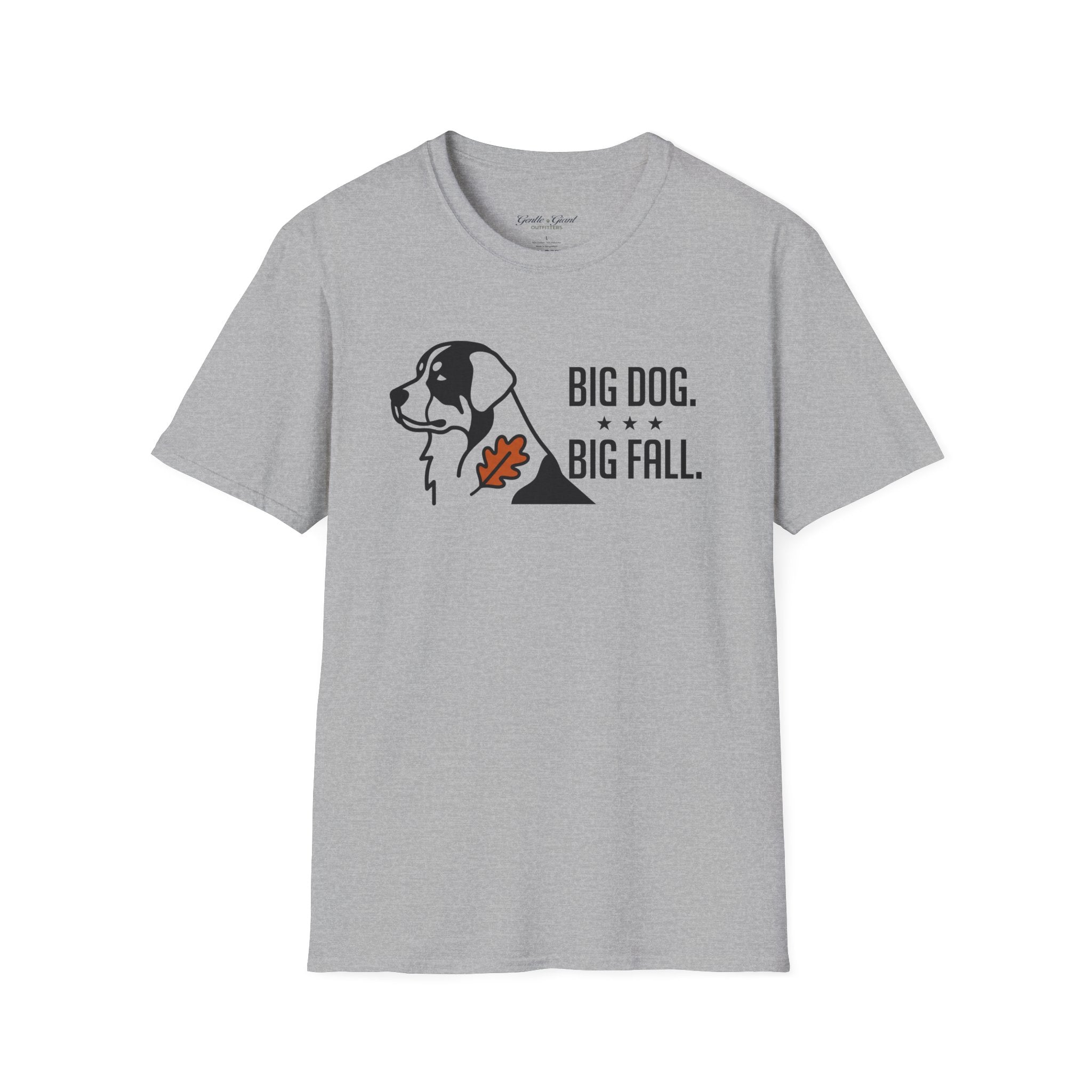 Big Dog. Big Fall. T-Shirt — Autumn Dog Lover Tee