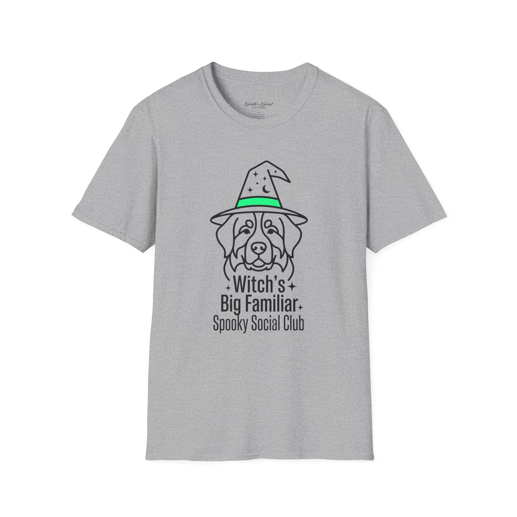 Witch's Big Familiar T-Shirt — Cute Witch Bernese Graphic Tee