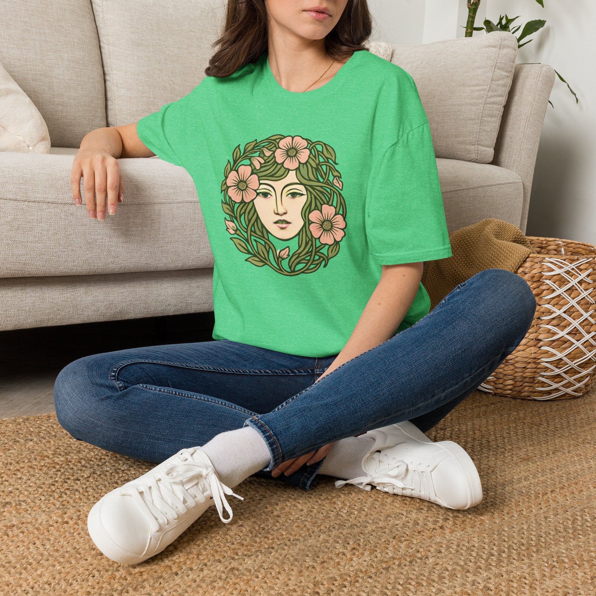 Floral Crown Portrait T-Shirt