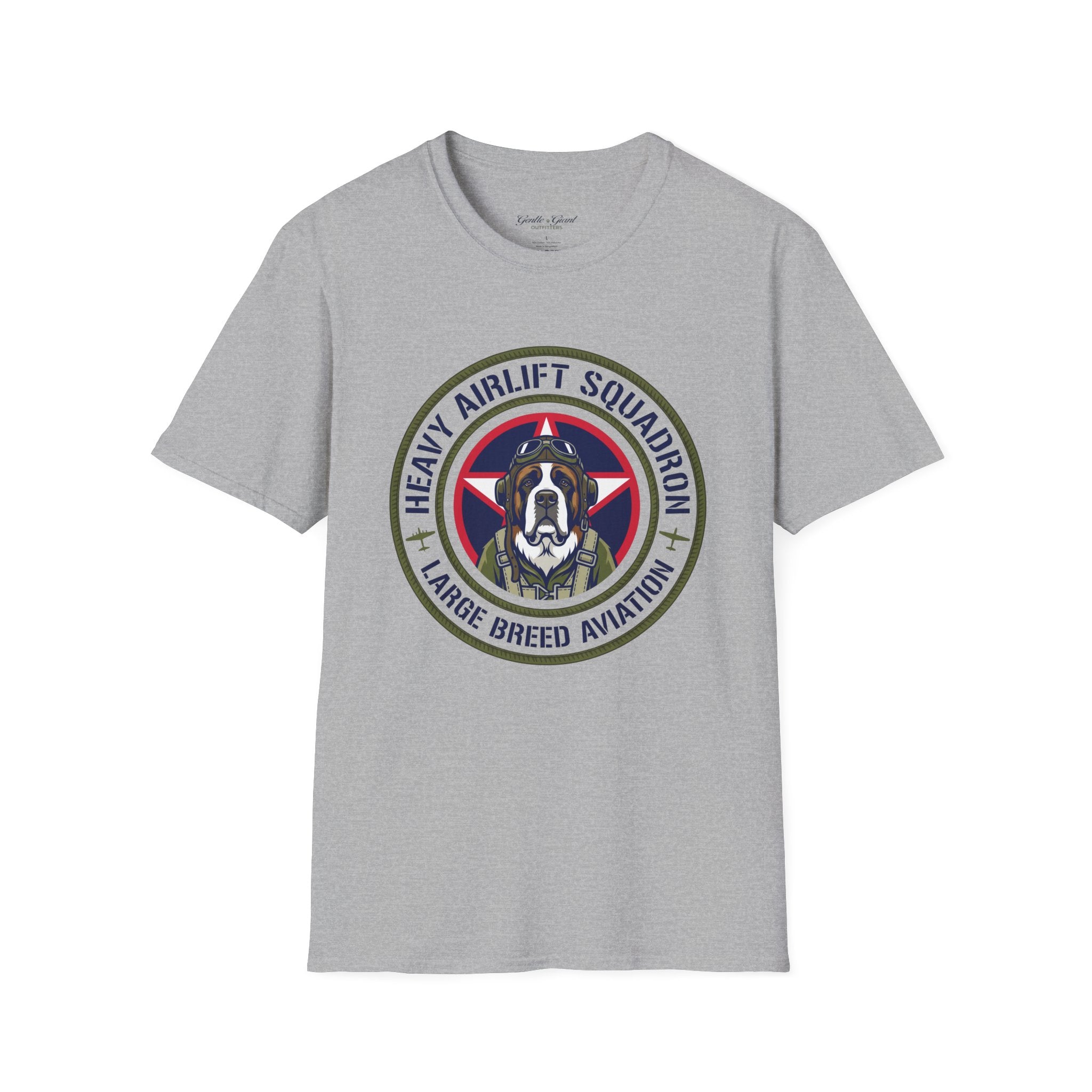 Heavy Airlift Squadron Dog T‑Shirt — Large Breed Aviation Graphic Tee