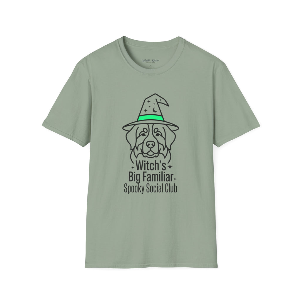 Witch's Big Familiar T-Shirt — Cute Witch Bernese Graphic Tee