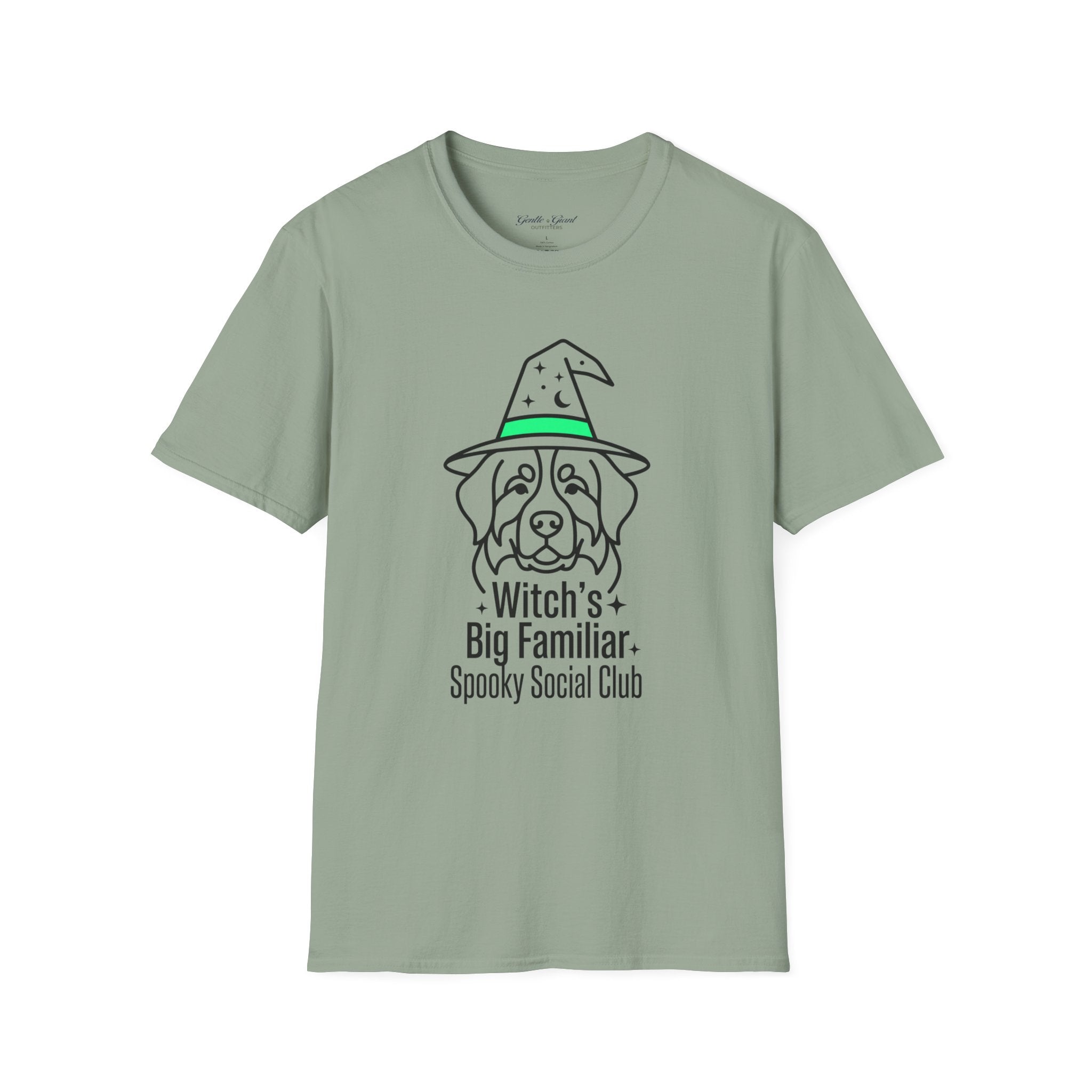 Witch's Big Familiar T-Shirt — Cute Witch Bernese Graphic Tee