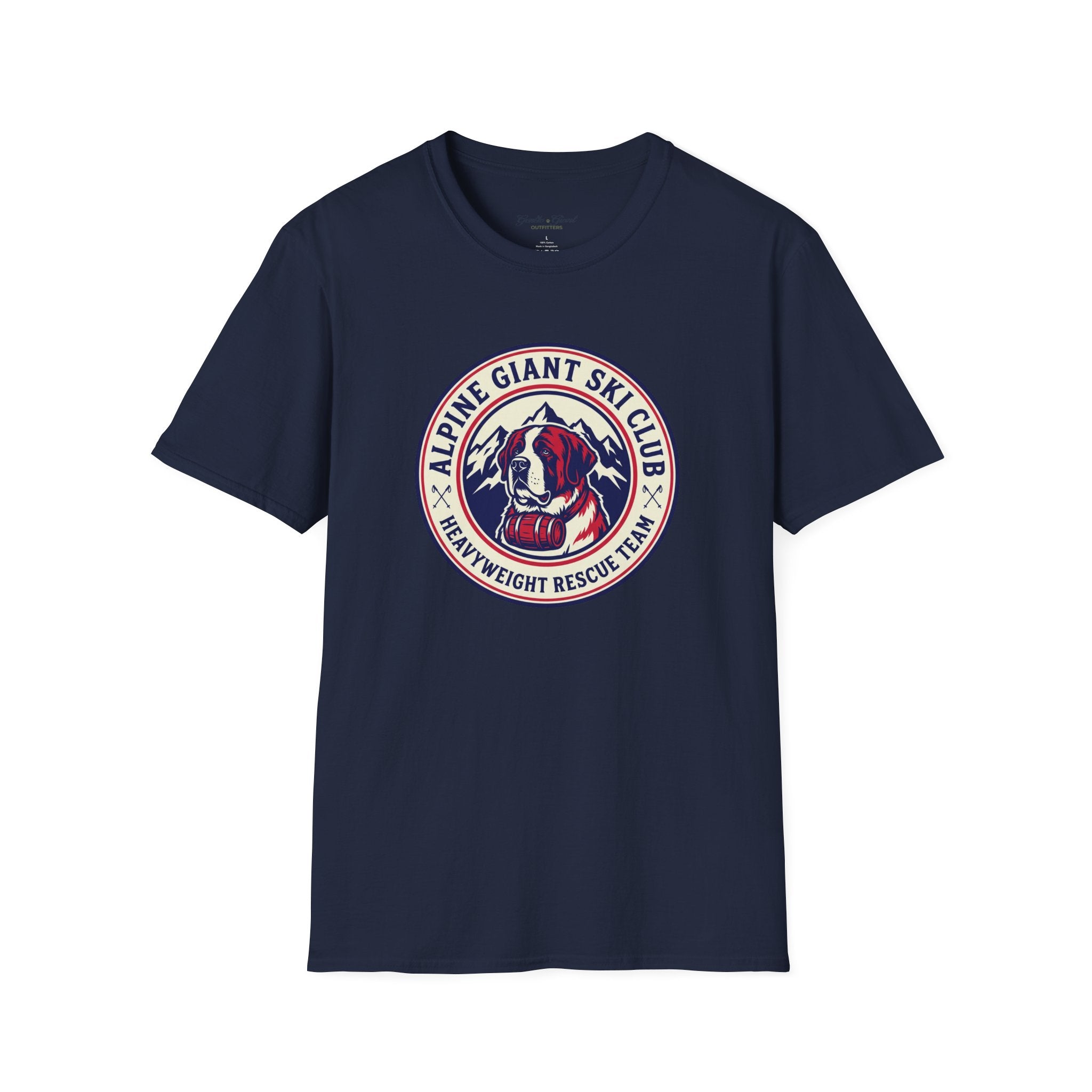 Alpine Giant Ski Club T‑Shirt — St. Bernard Mountain Rescue Vintage Patch