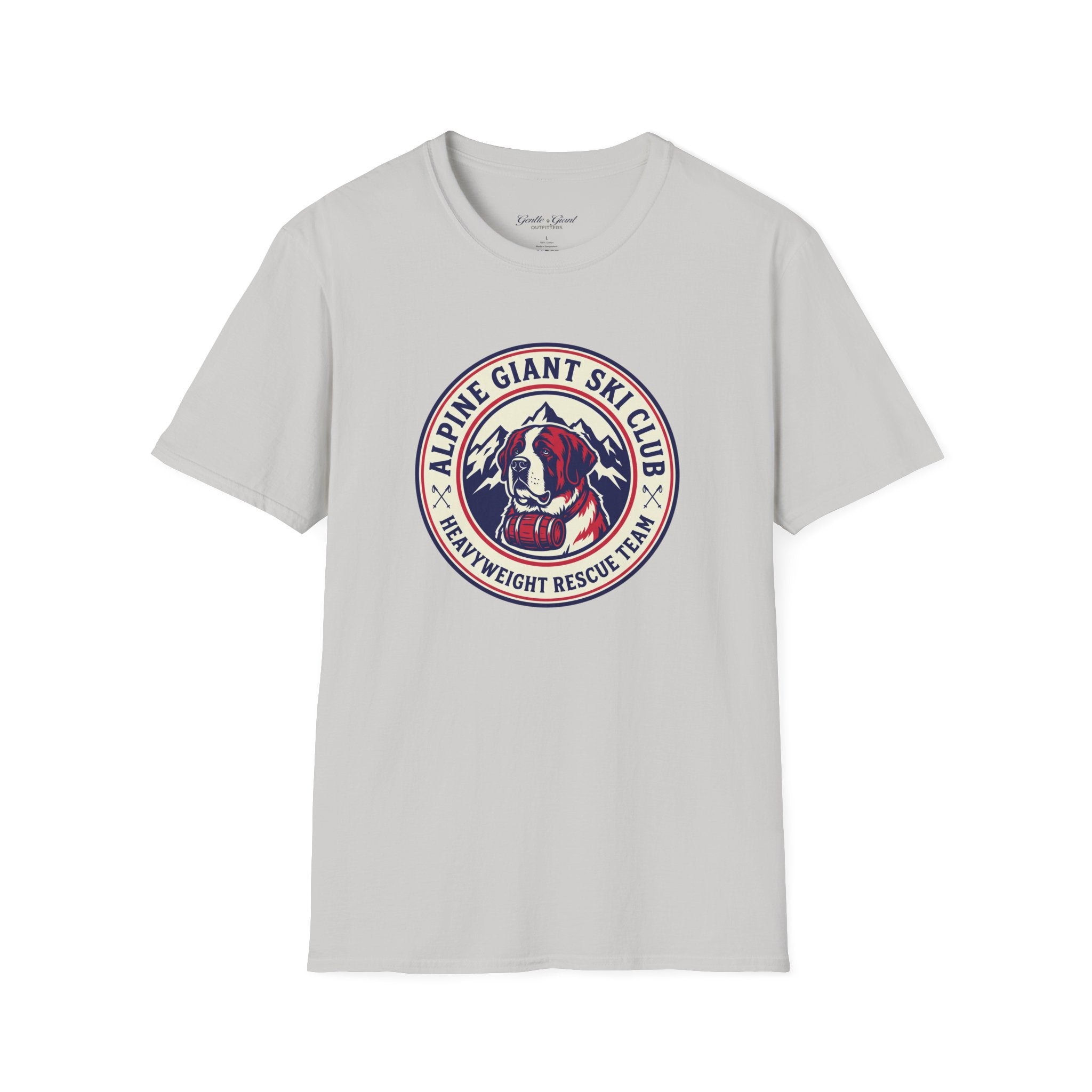 Alpine Giant Ski Club T‑Shirt — St. Bernard Mountain Rescue Vintage Patch