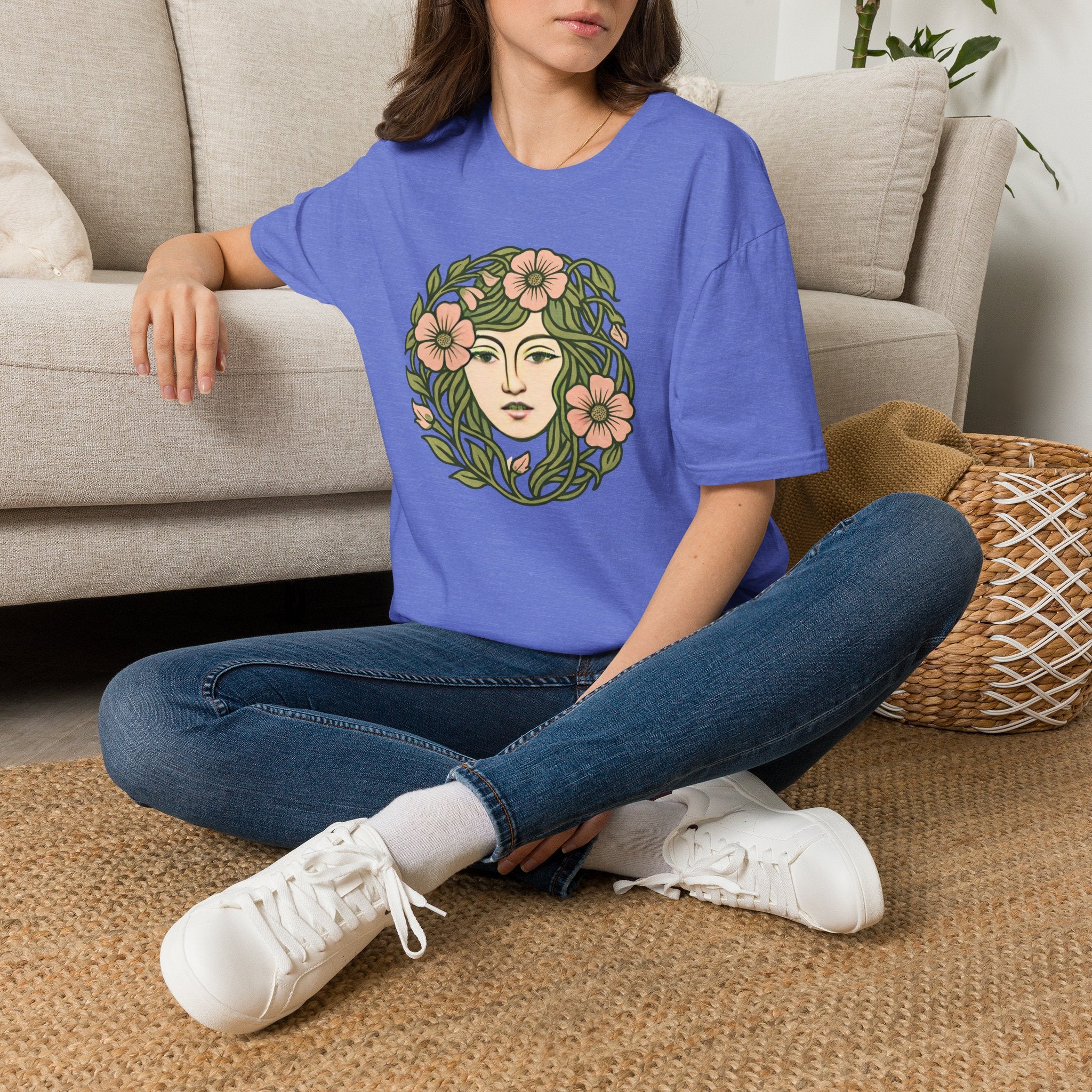 Floral Crown Portrait T-Shirt