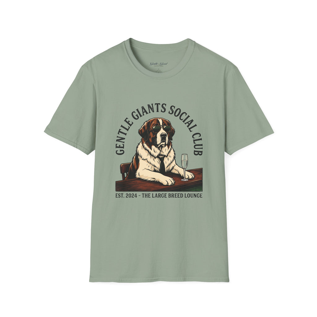 Gentle Giants Social Club T-Shirt — Saint Bernard Dog Graphic Tee