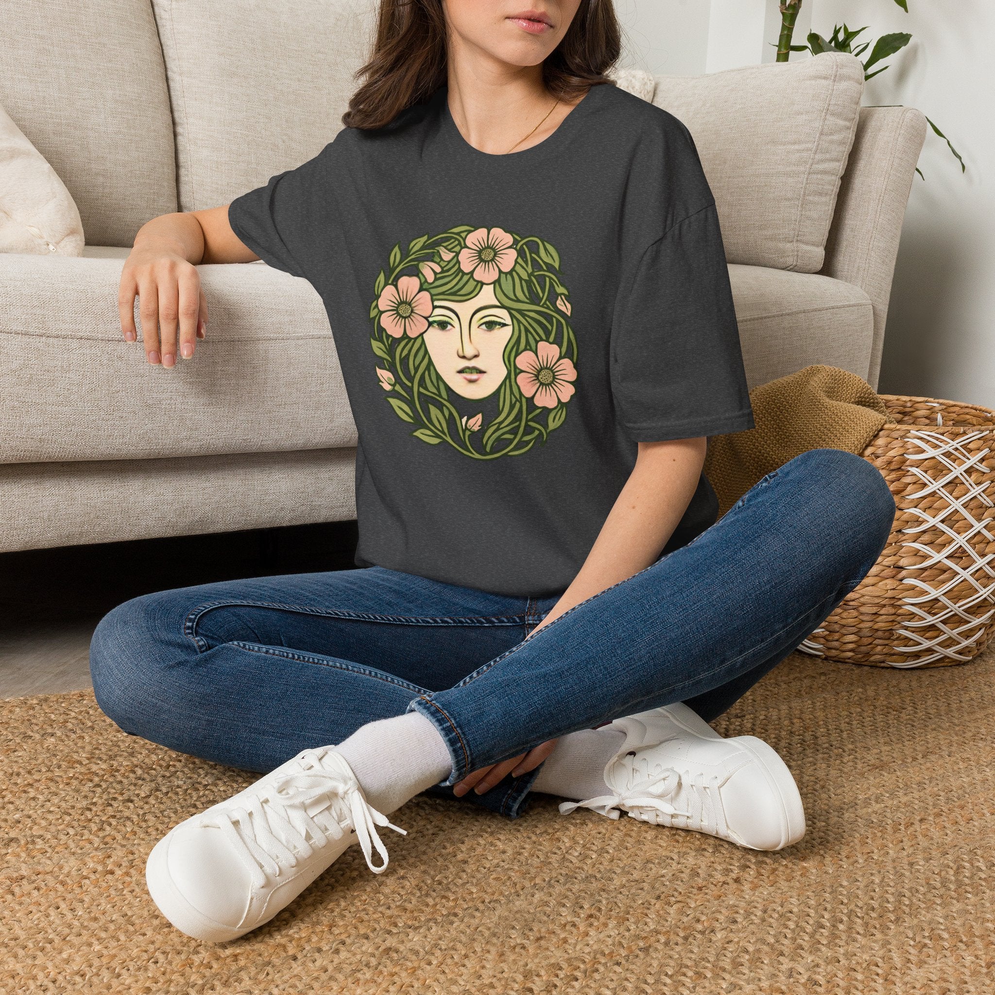 Floral Crown Portrait T-Shirt
