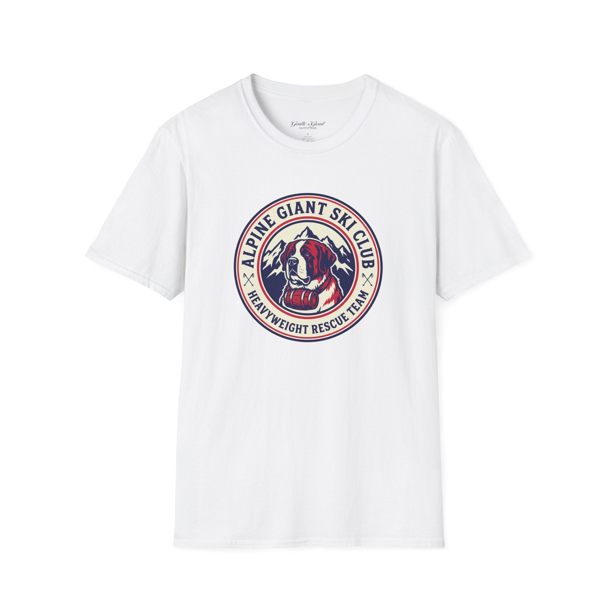 Alpine Giant Ski Club T‑Shirt — St. Bernard Mountain Rescue Vintage Patch