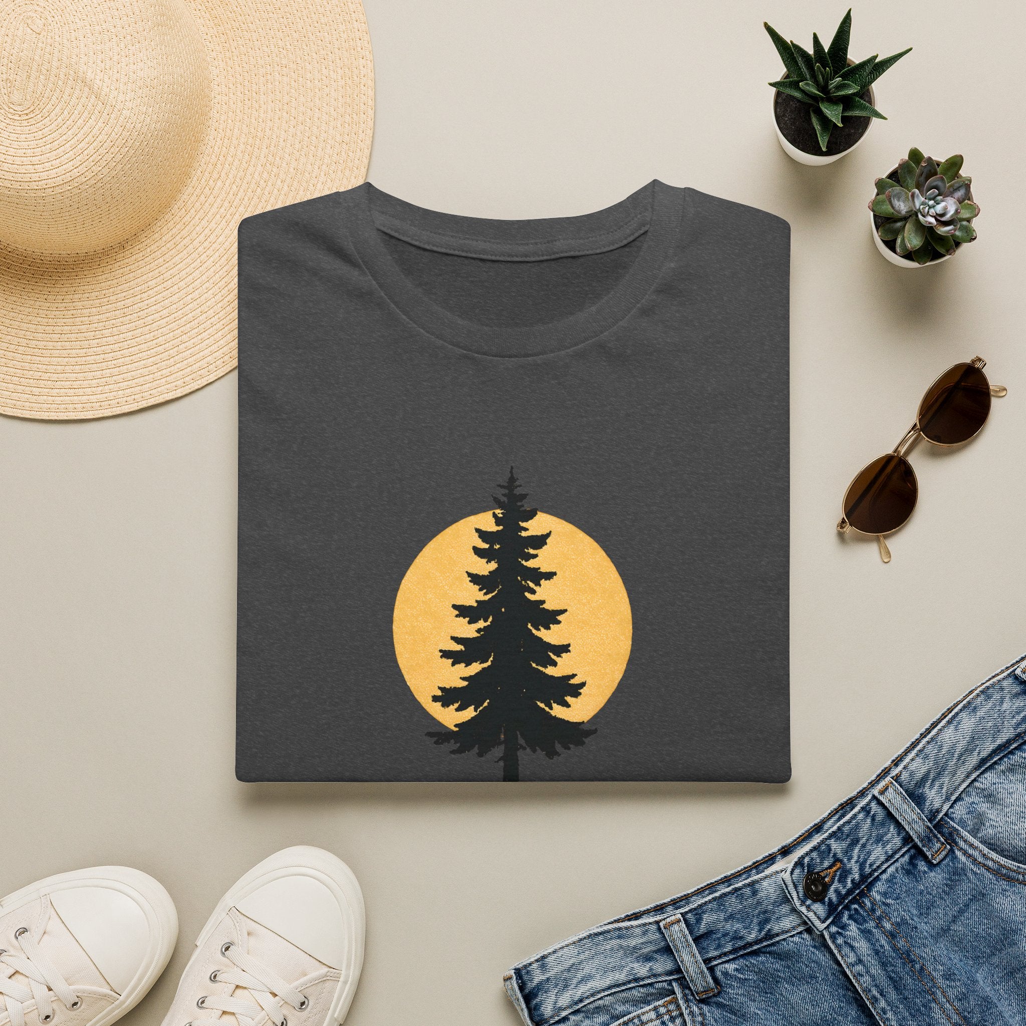 Pine Tree Silhouette Sunset T-Shirt