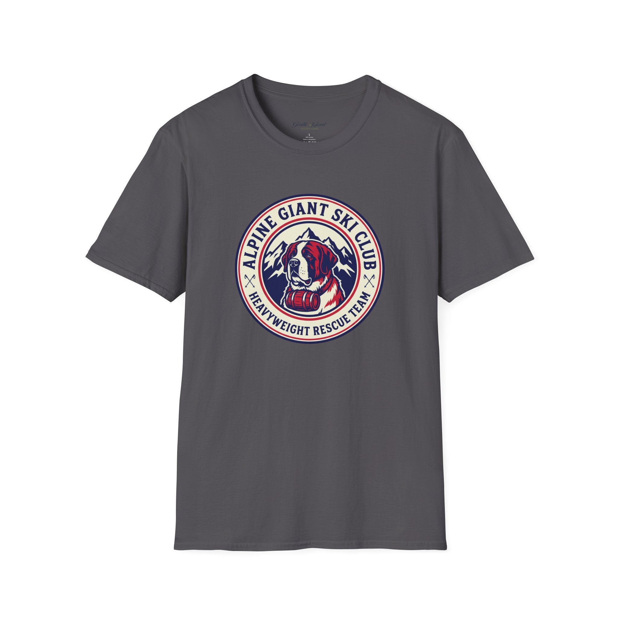 Alpine Giant Ski Club T‑Shirt — St. Bernard Mountain Rescue Vintage Patch