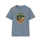 "Official Sleeping Bag Warmer" Dog Campfire Graphic Tee