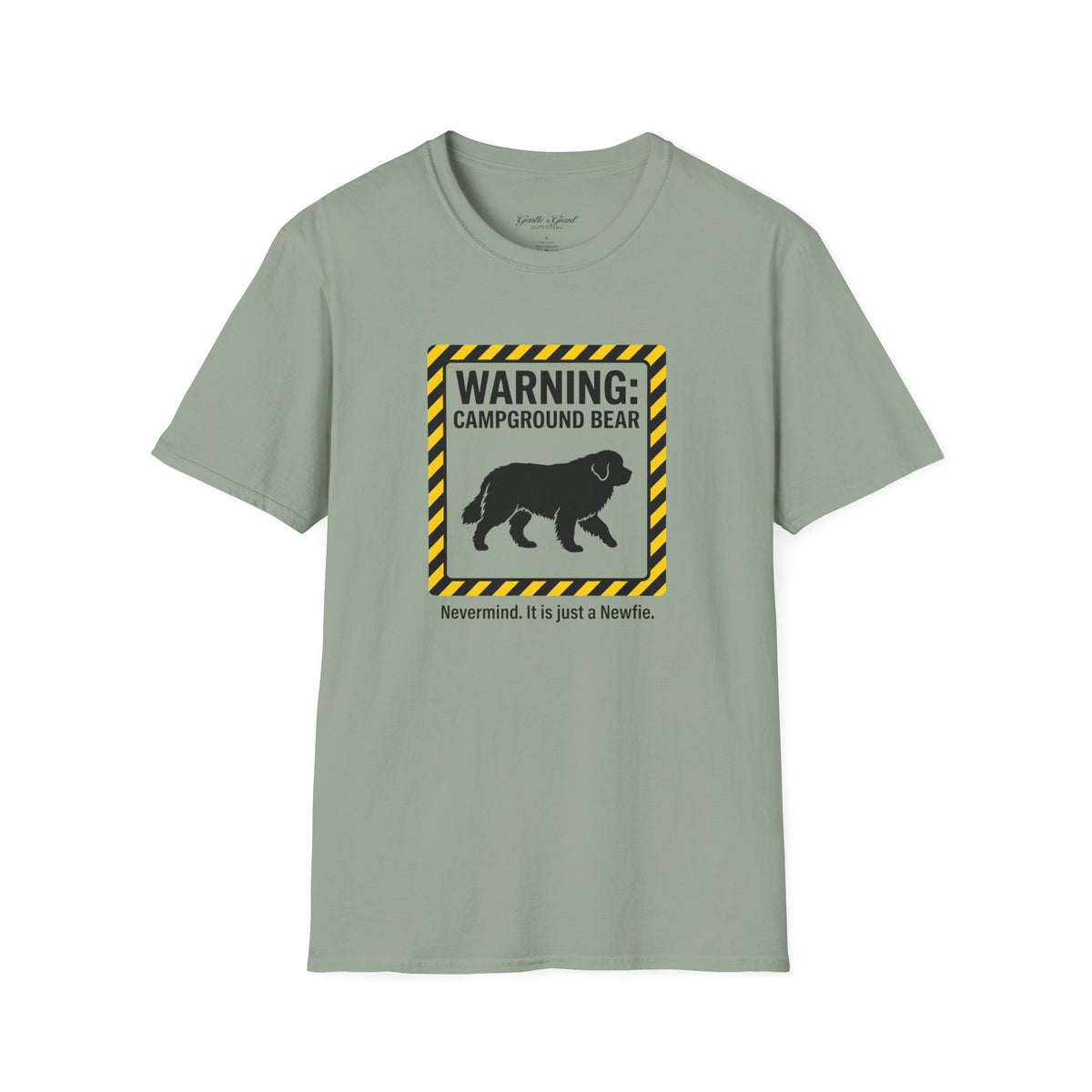 "Warning: Campground Bear" Funny Newfie Tee