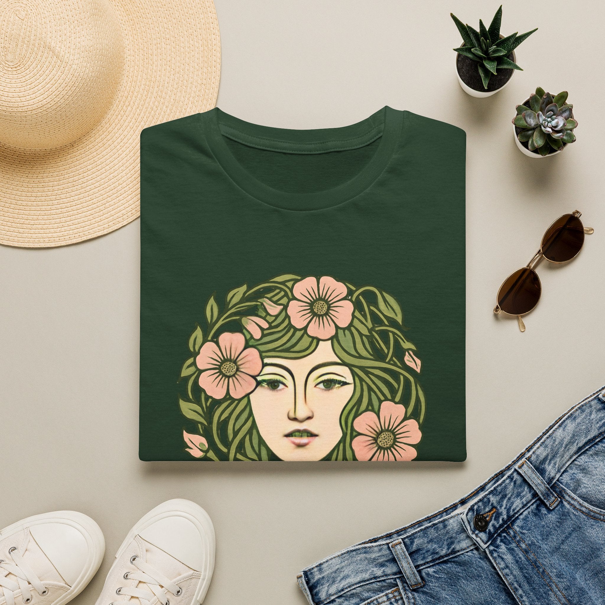 Floral Crown Portrait T-Shirt