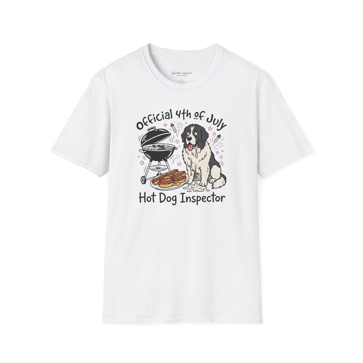 4th of July Hot Dog Inspector BBQ Dog Tee