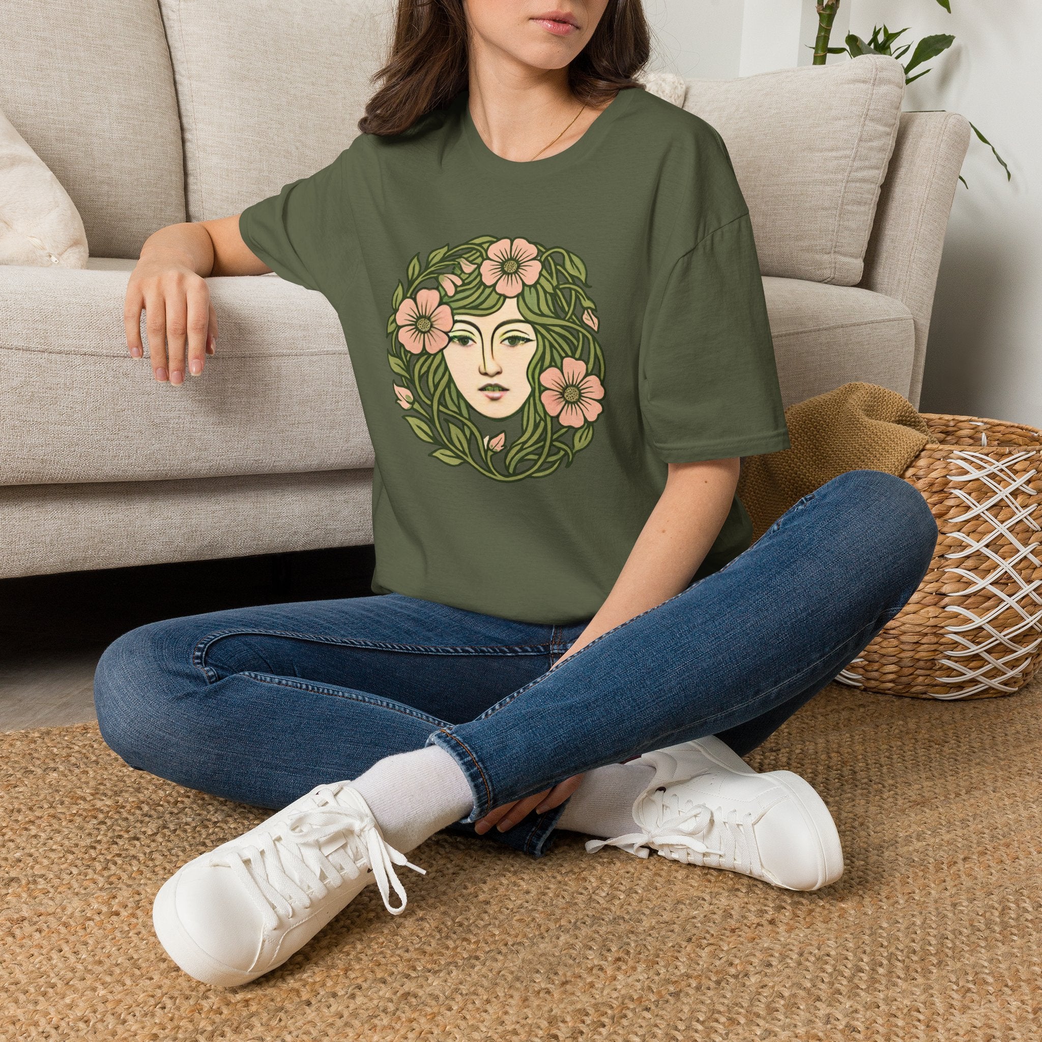 Floral Crown Portrait T-Shirt