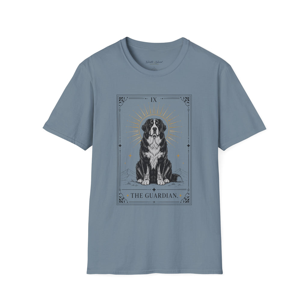 Tarot Dog T-Shirt — “The Guardian” Bernese Mountain Card Tee