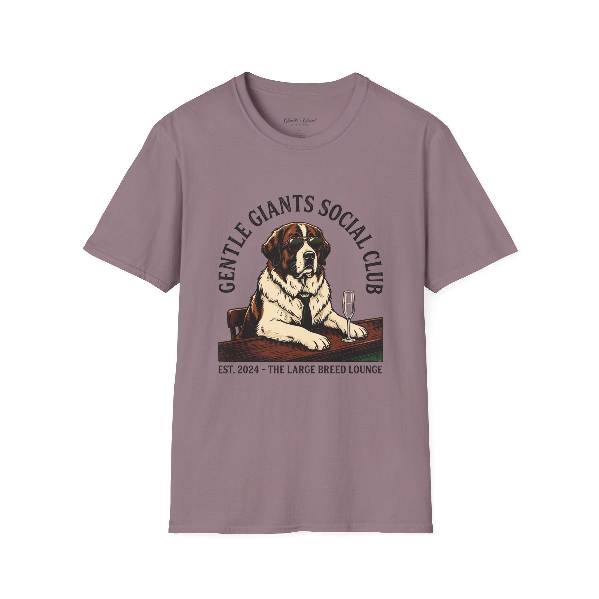 Gentle Giants Social Club T-Shirt — Saint Bernard Dog Graphic Tee