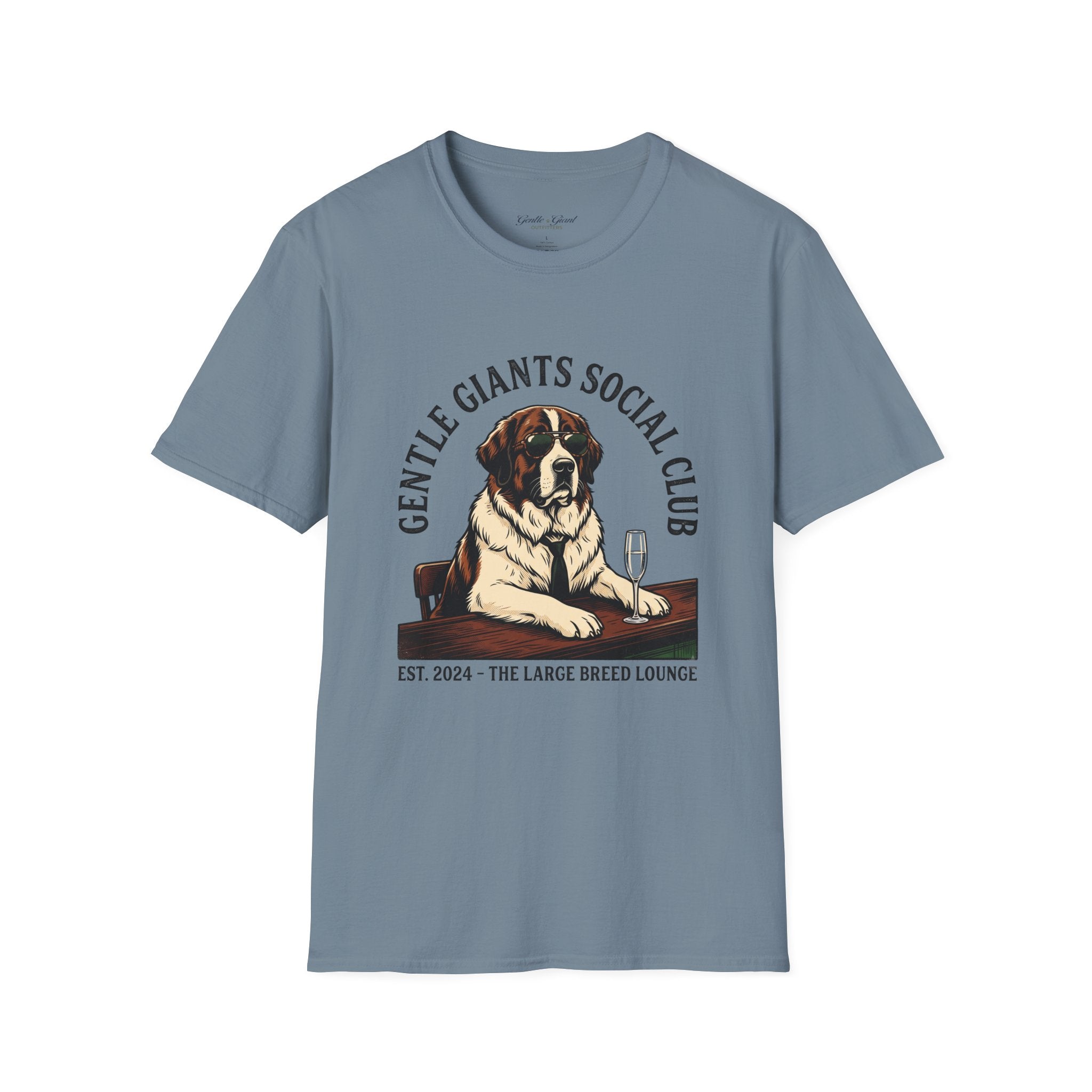 Gentle Giants Social Club T-Shirt — Saint Bernard Dog Graphic Tee