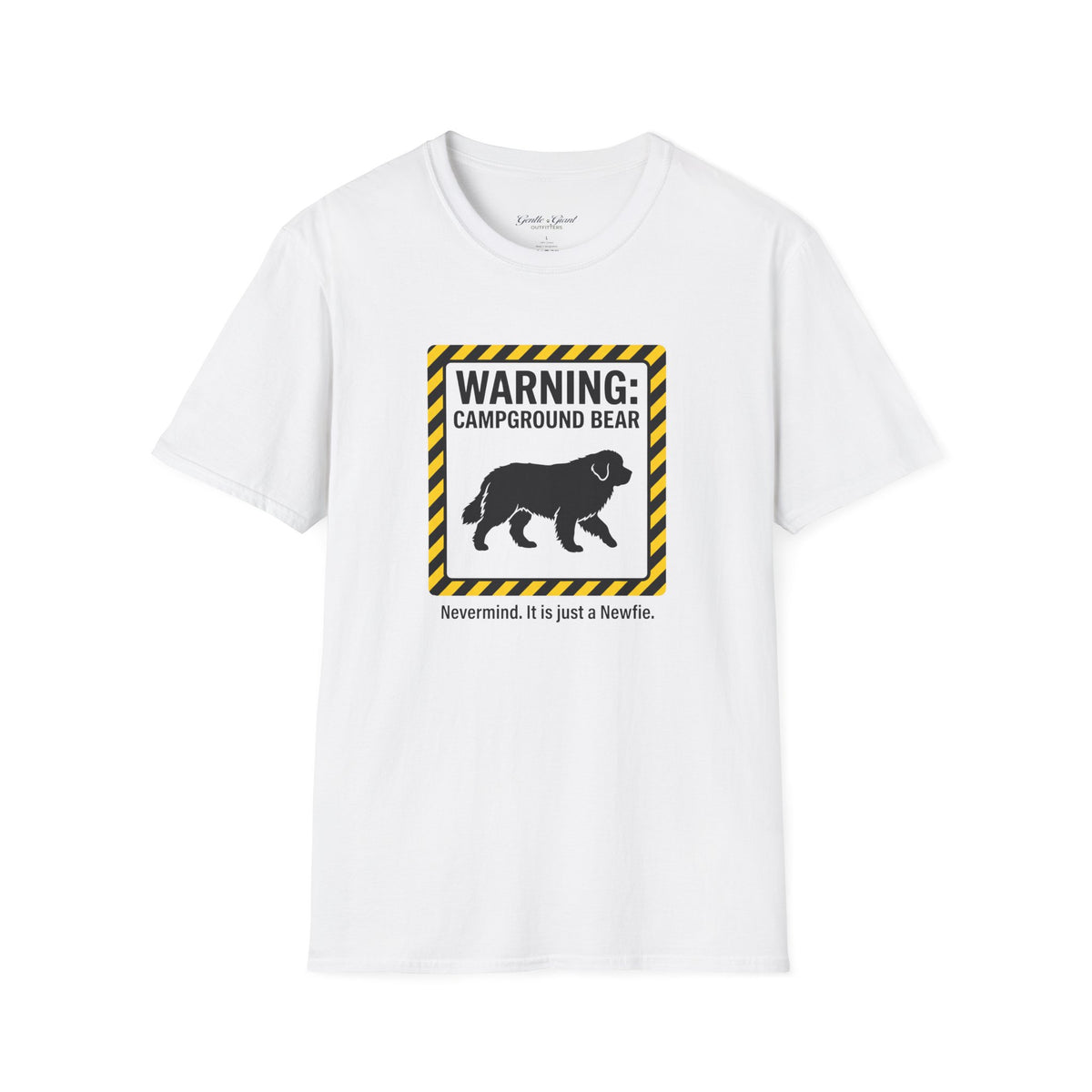 "Warning: Campground Bear" Funny Newfie Tee