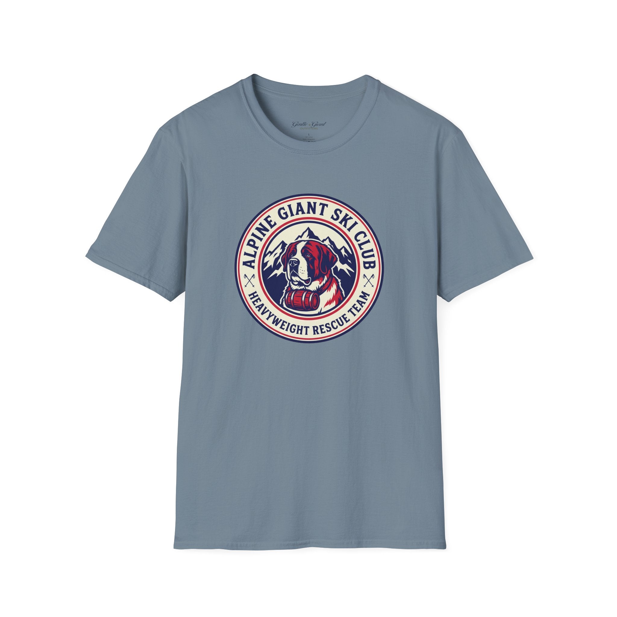 Alpine Giant Ski Club T‑Shirt — St. Bernard Mountain Rescue Vintage Patch