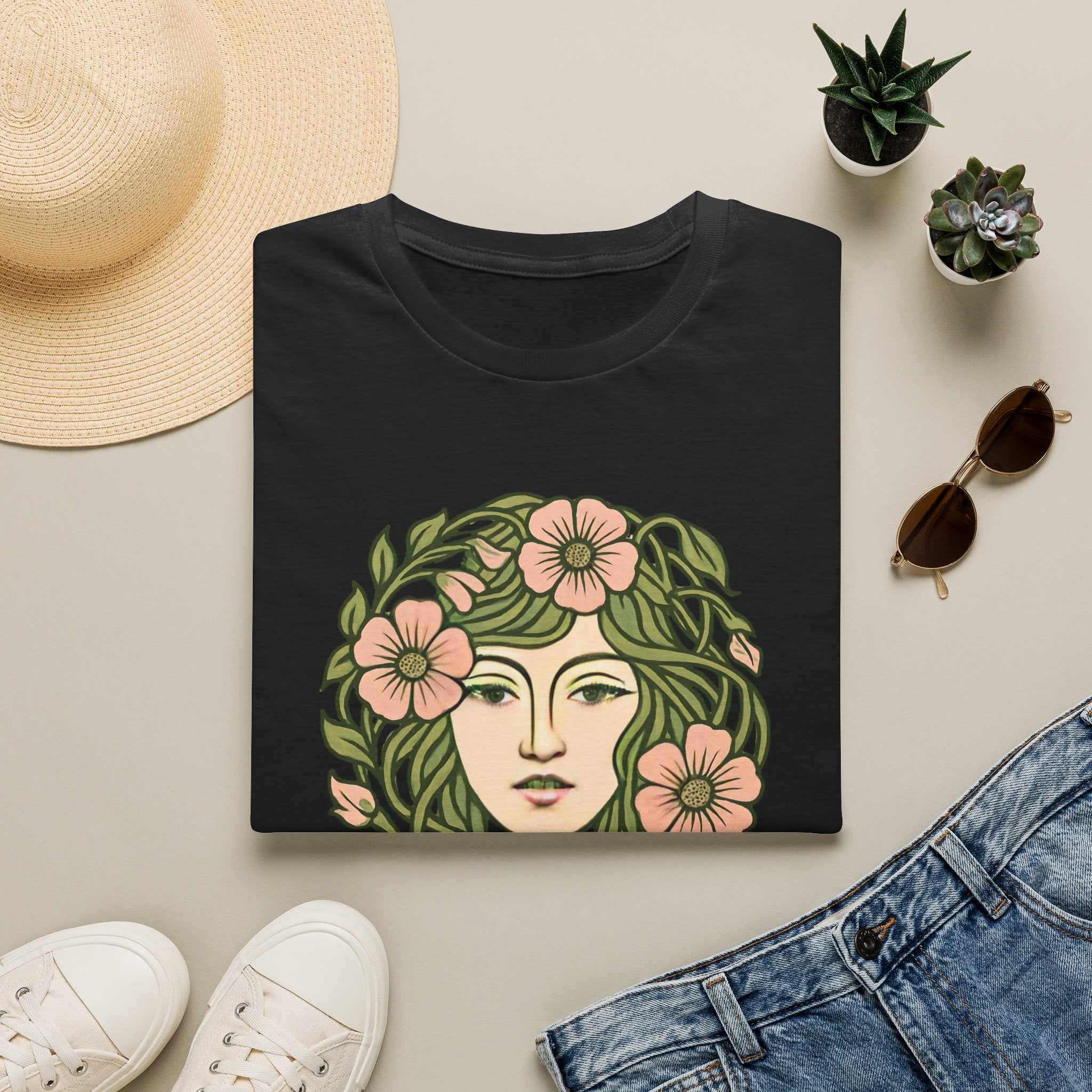 Floral Crown Portrait T-Shirt