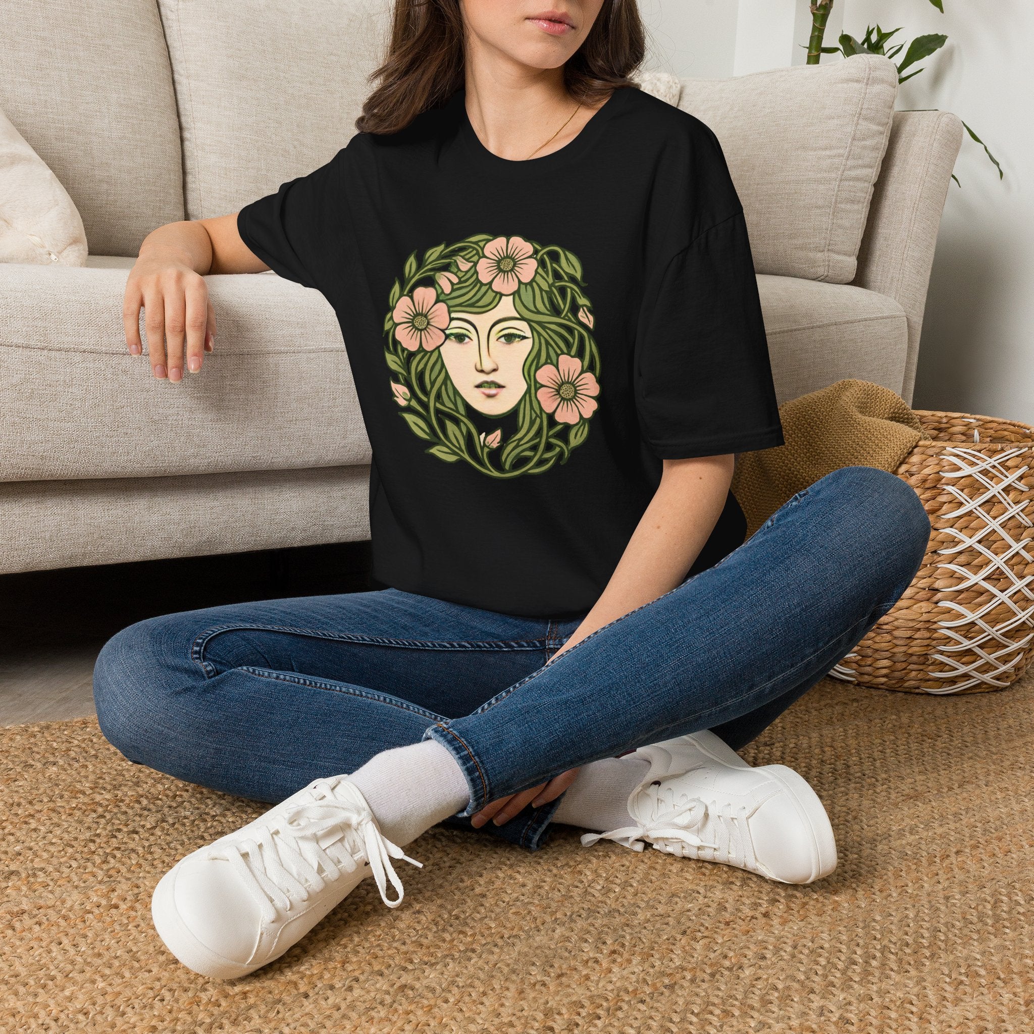 Floral Crown Portrait T-Shirt