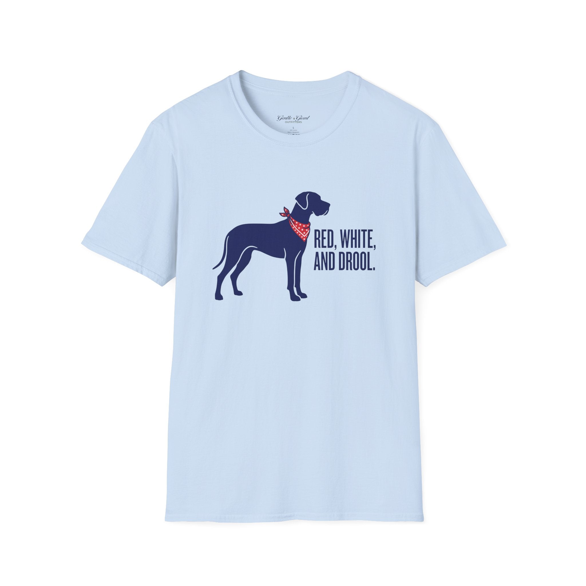 Red, White and Drool Dog T-Shirt — Patriotic Puppy Graphic Tee
