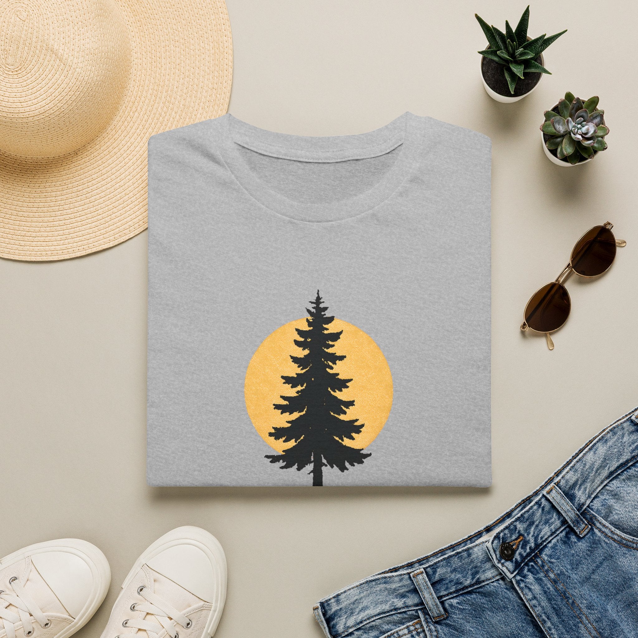 Pine Tree Silhouette Sunset T-Shirt