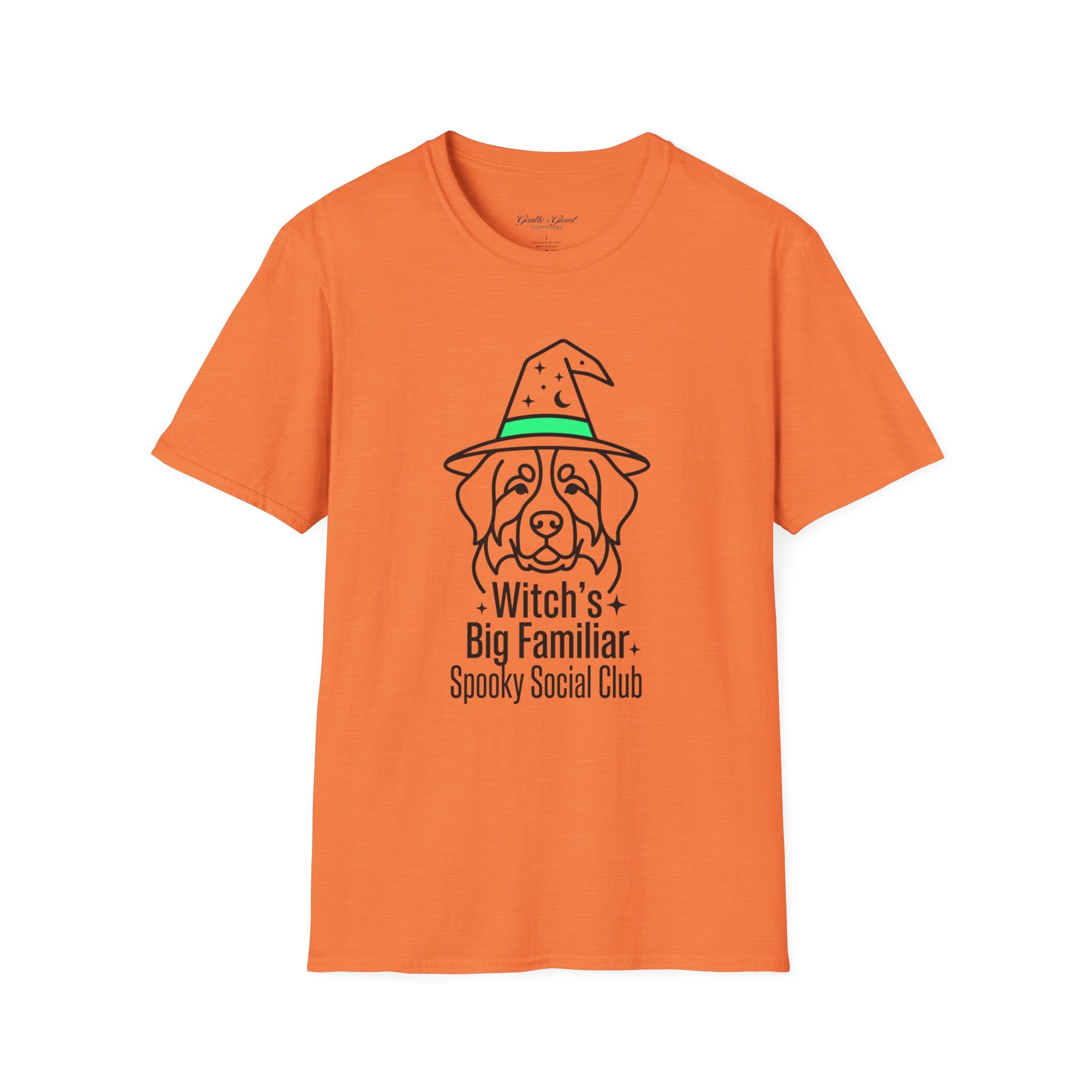 Witch's Big Familiar T-Shirt — Cute Witch Bernese Graphic Tee