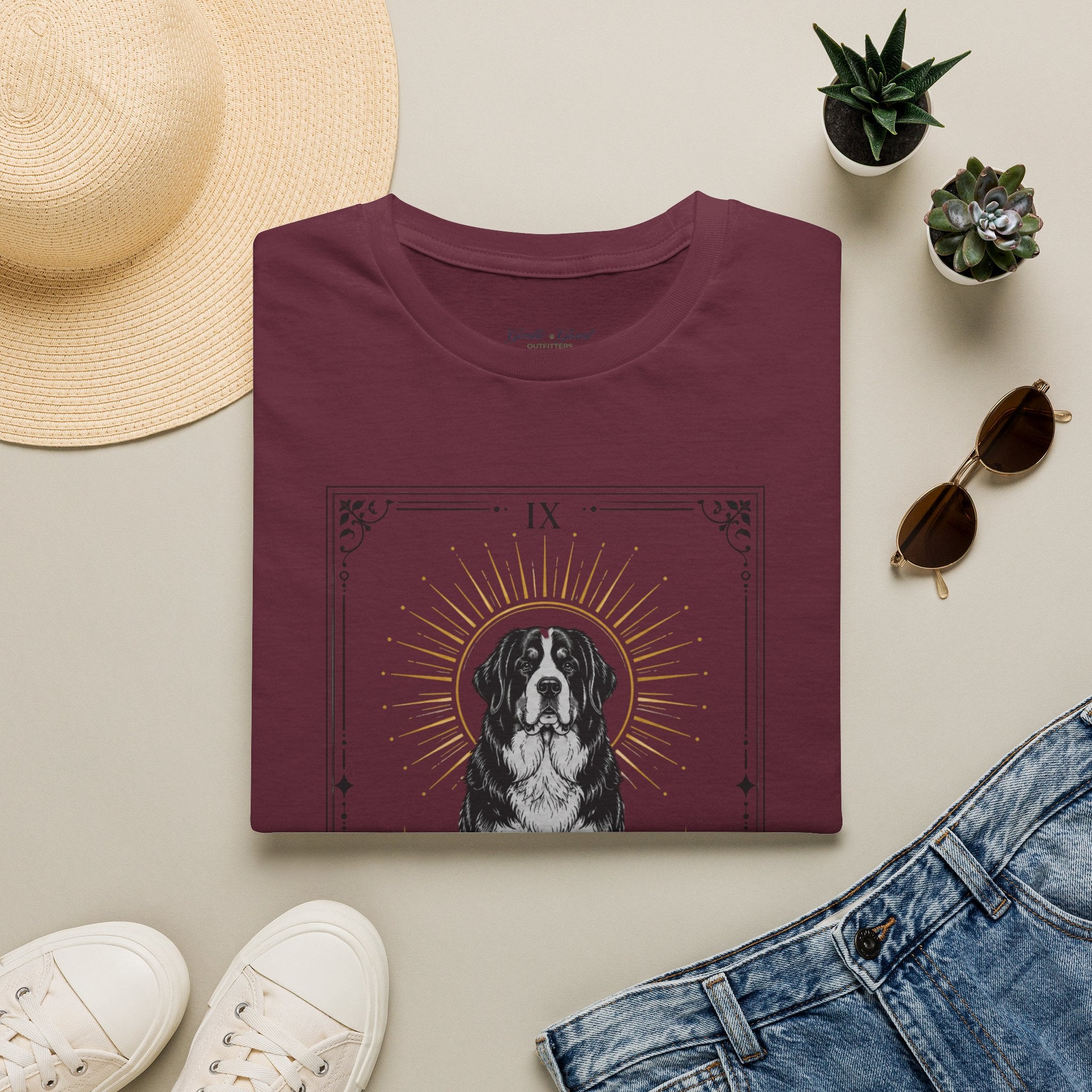 Tarot Dog T-Shirt — “The Guardian” Bernese Mountain Card Tee
