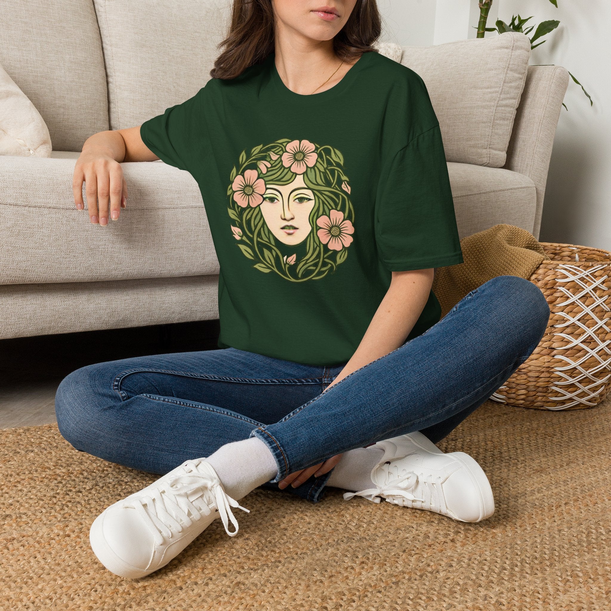 Floral Crown Portrait T-Shirt