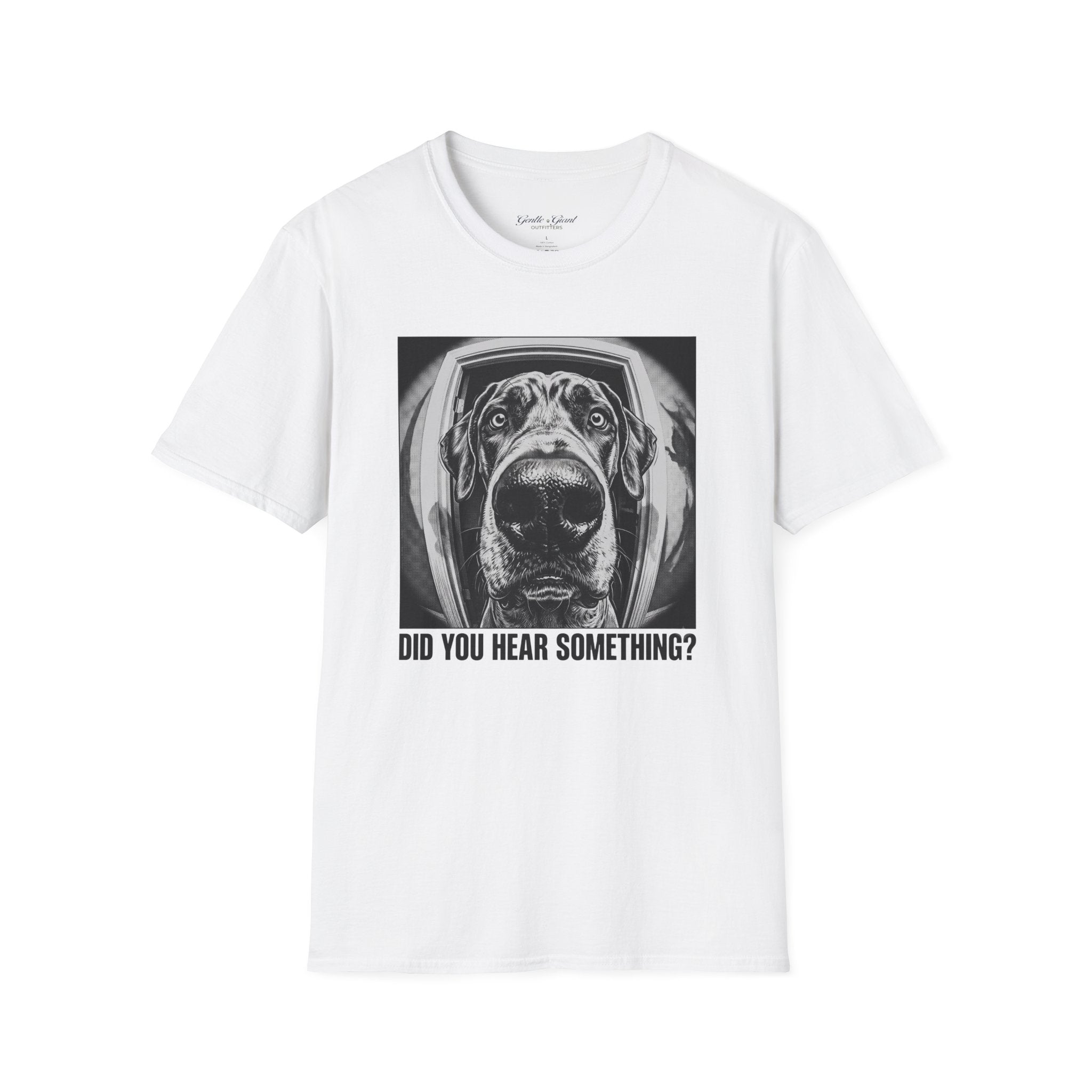 Dog Astronaut T‑Shirt — 'Did You Hear Something?' Funny Space Pup Tee
