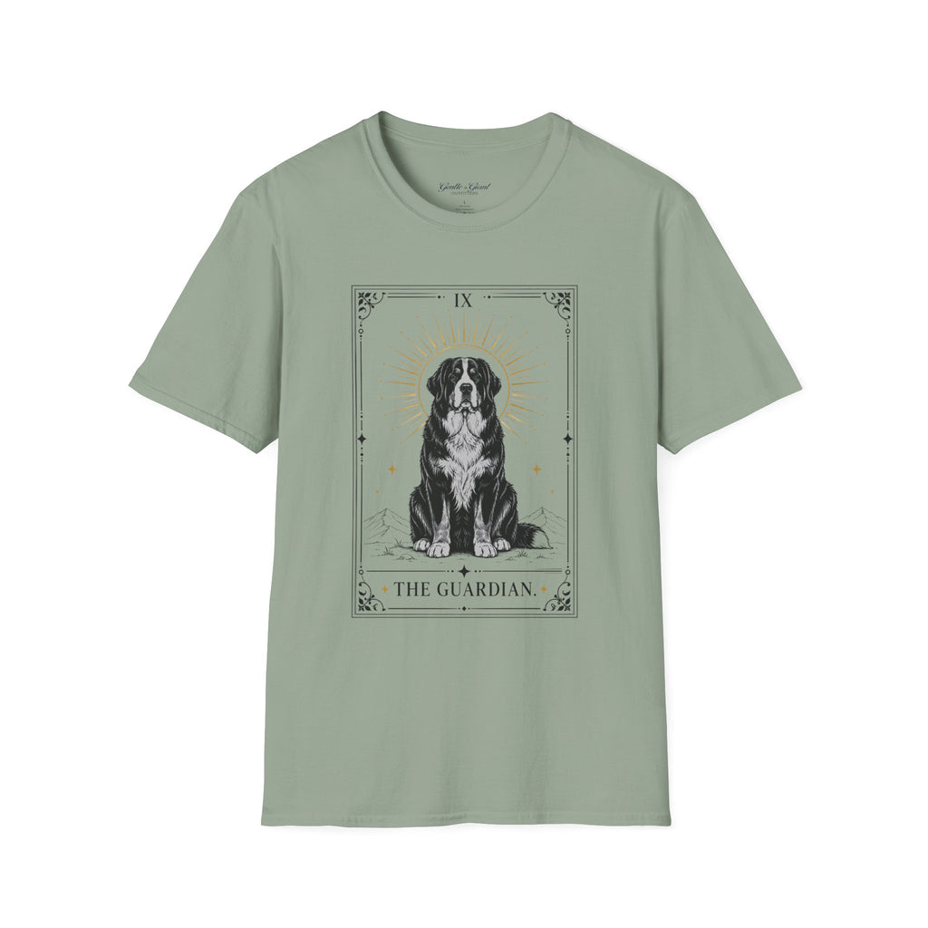 Tarot Dog T-Shirt — “The Guardian” Bernese Mountain Card Tee