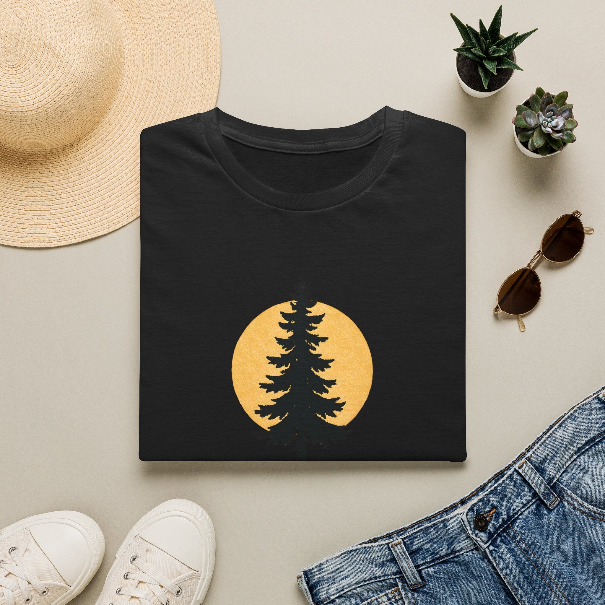 Pine Tree Silhouette Sunset T-Shirt