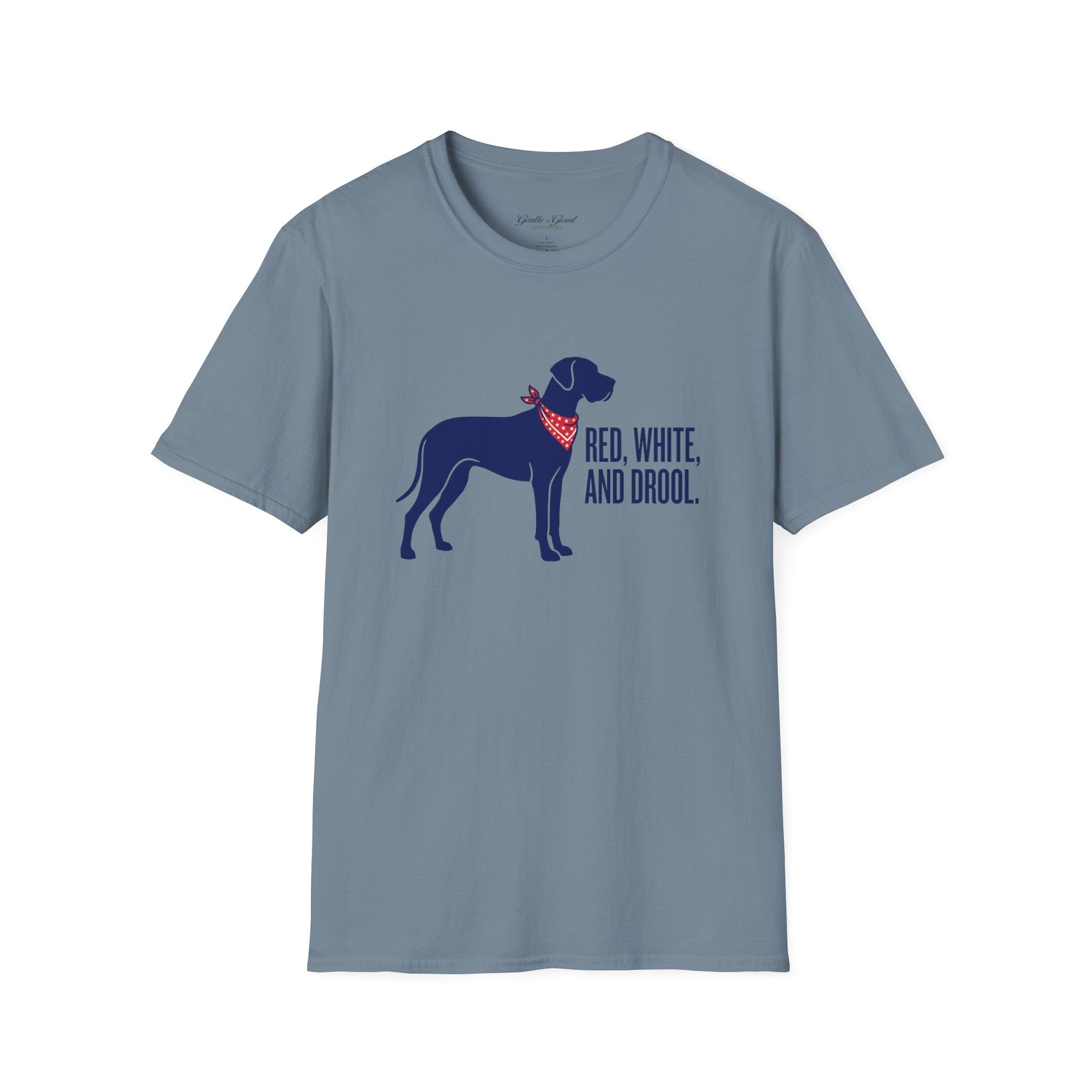 Red, White and Drool Dog T-Shirt — Patriotic Puppy Graphic Tee