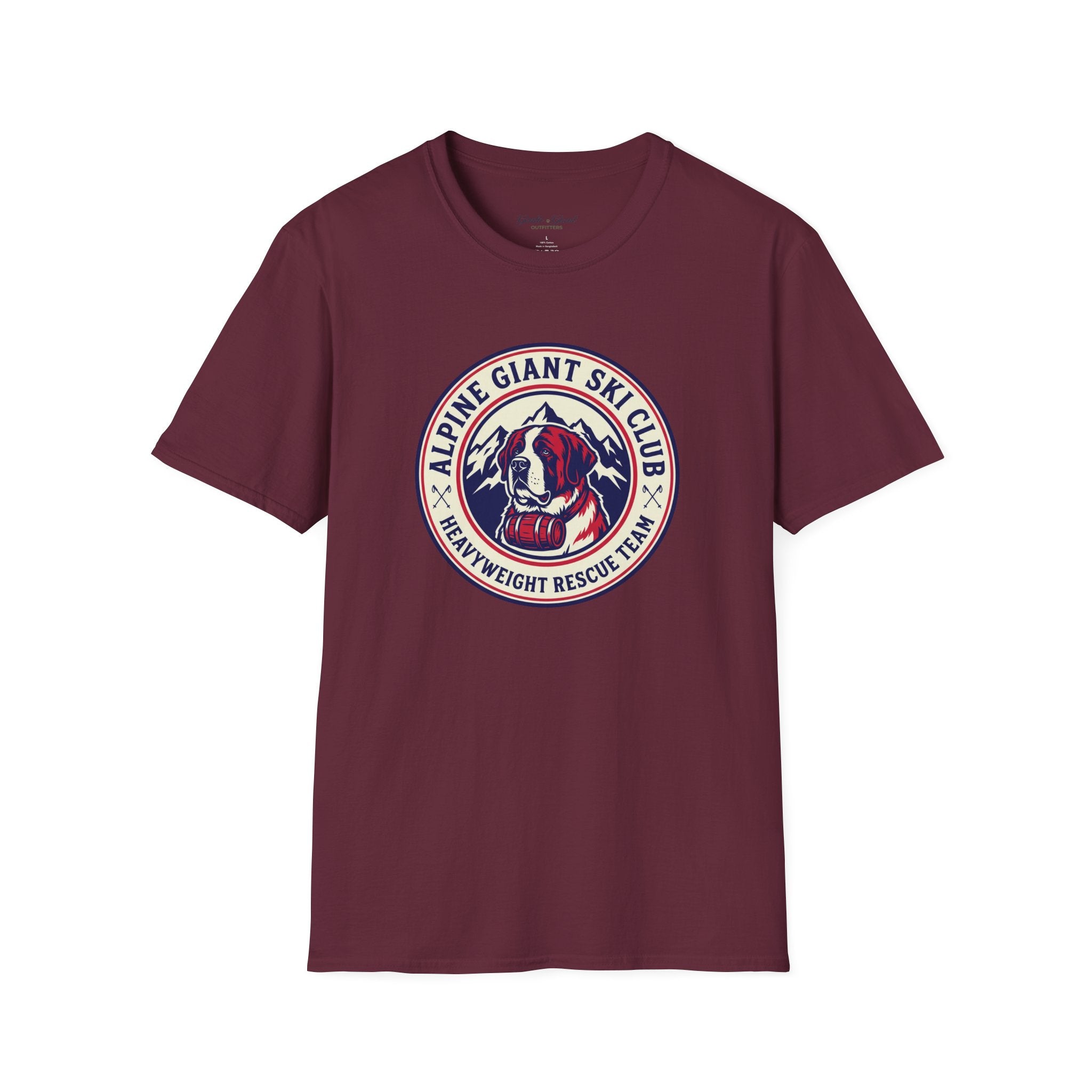 Alpine Giant Ski Club T‑Shirt — St. Bernard Mountain Rescue Vintage Patch