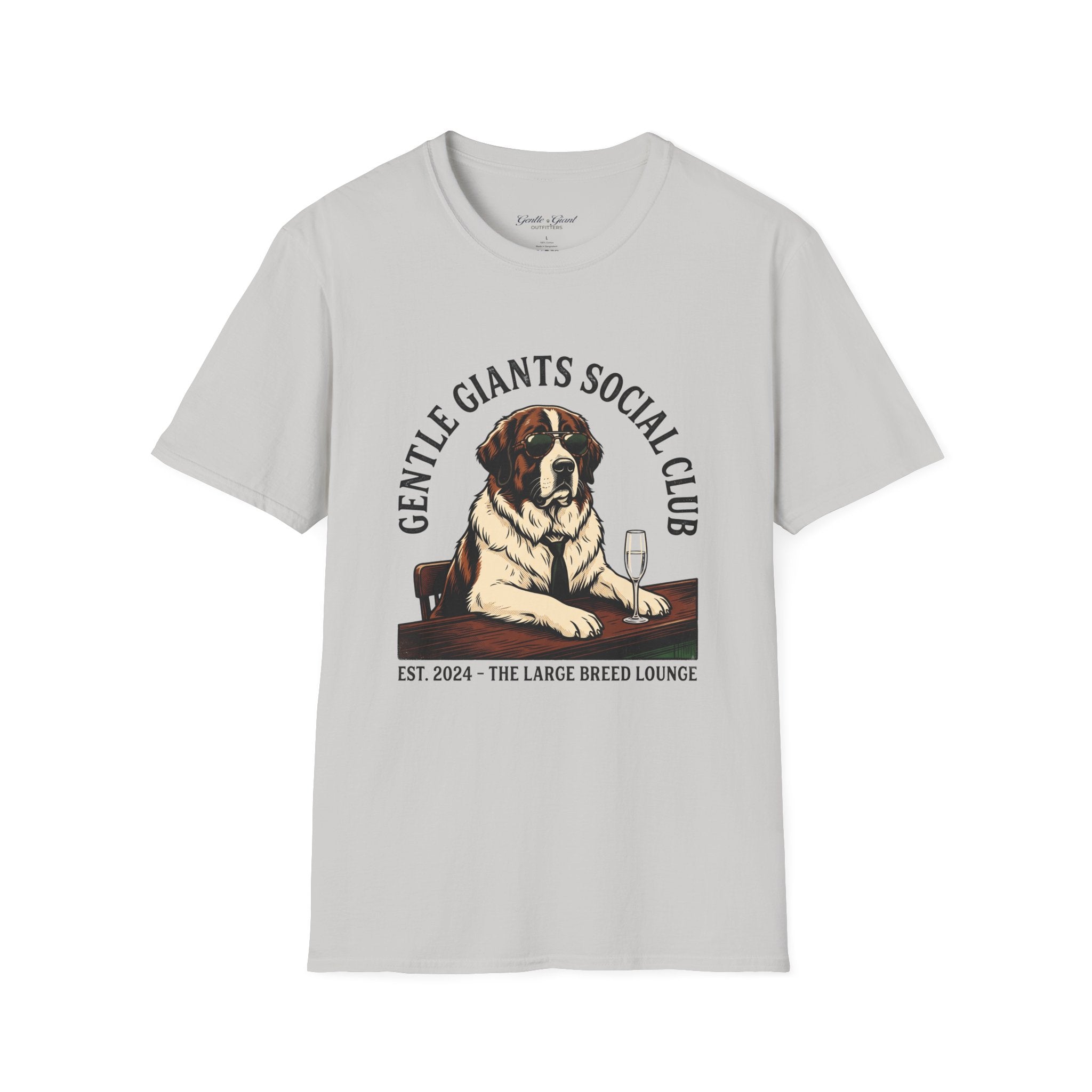 Gentle Giants Social Club T-Shirt — Saint Bernard Dog Graphic Tee