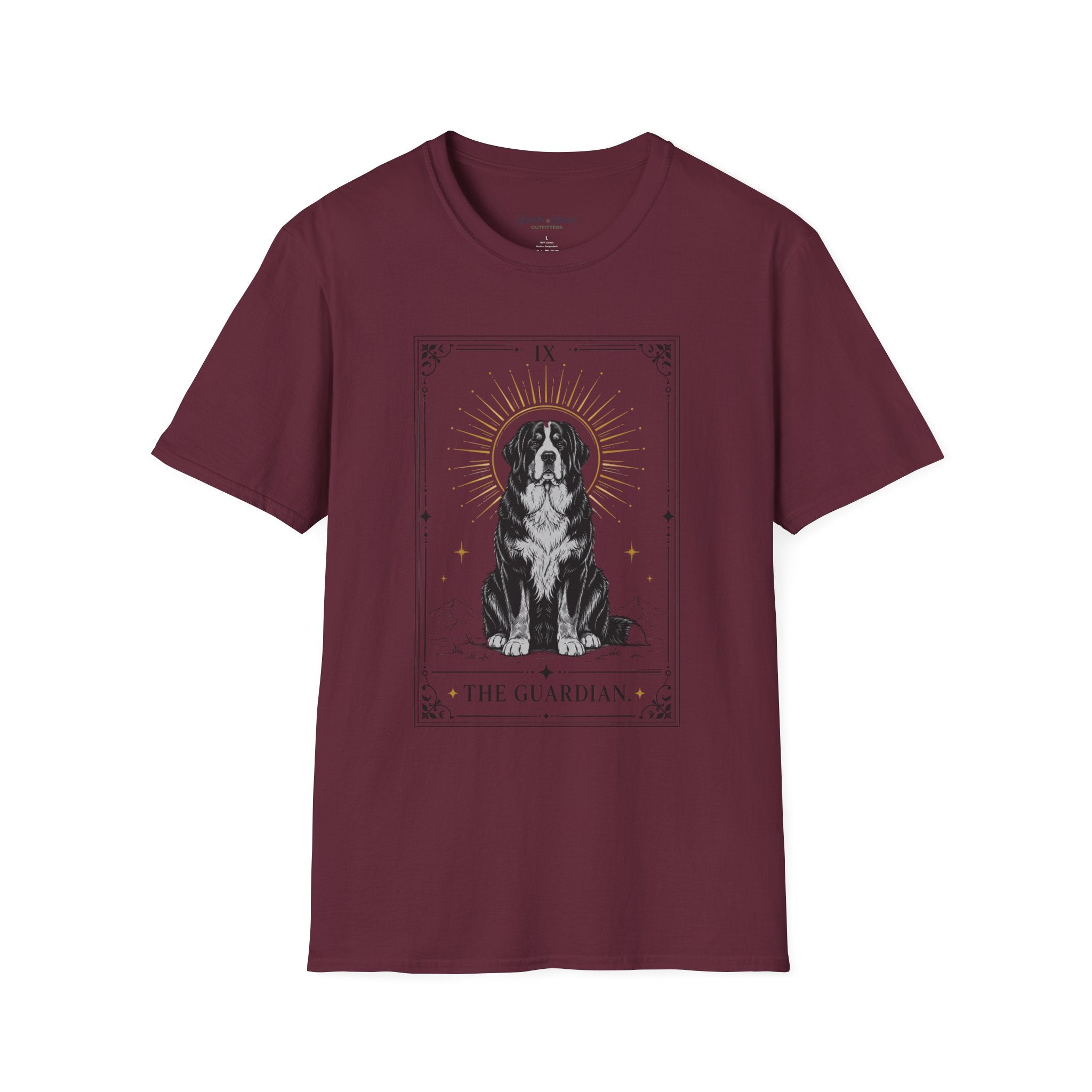 Tarot Dog T-Shirt — “The Guardian” Bernese Mountain Card Tee