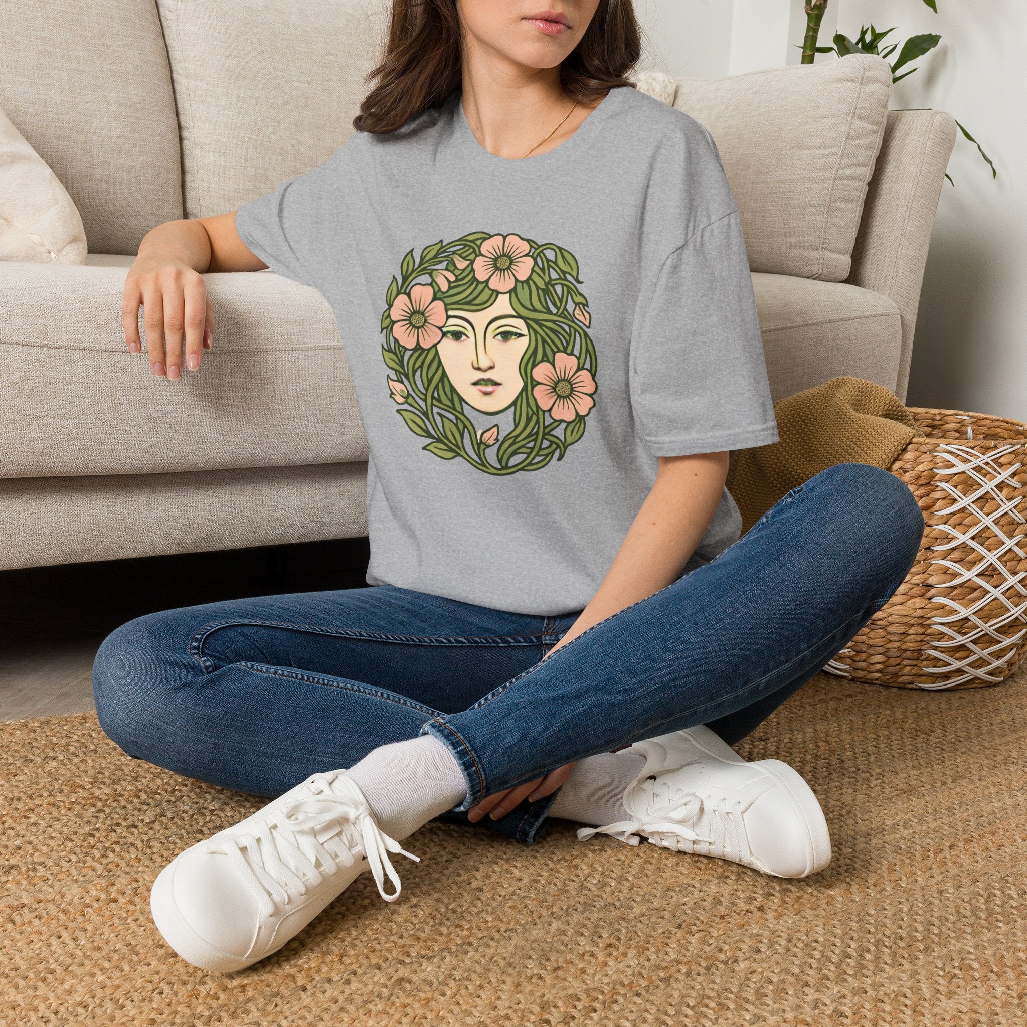 Floral Crown Portrait T-Shirt