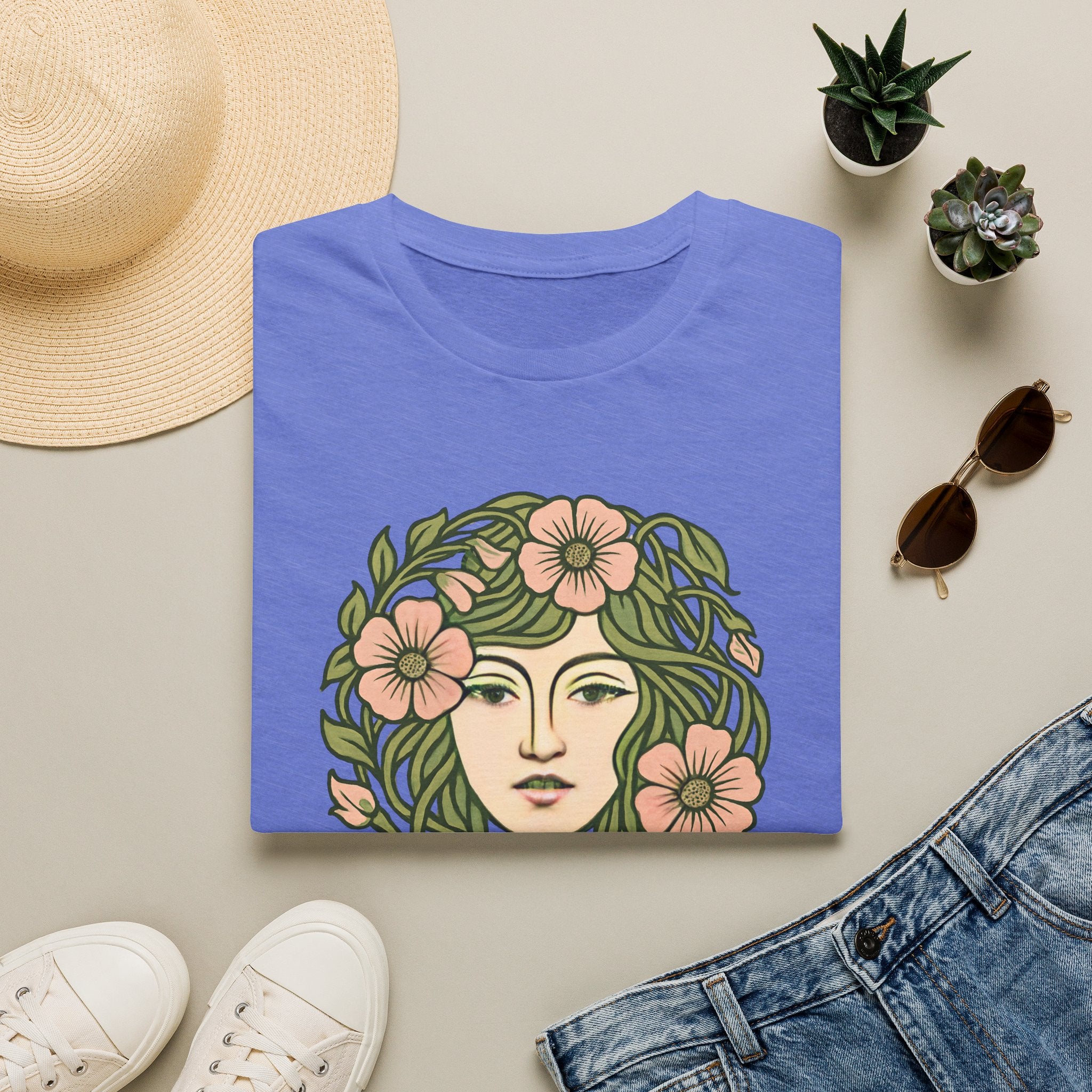 Floral Crown Portrait T-Shirt