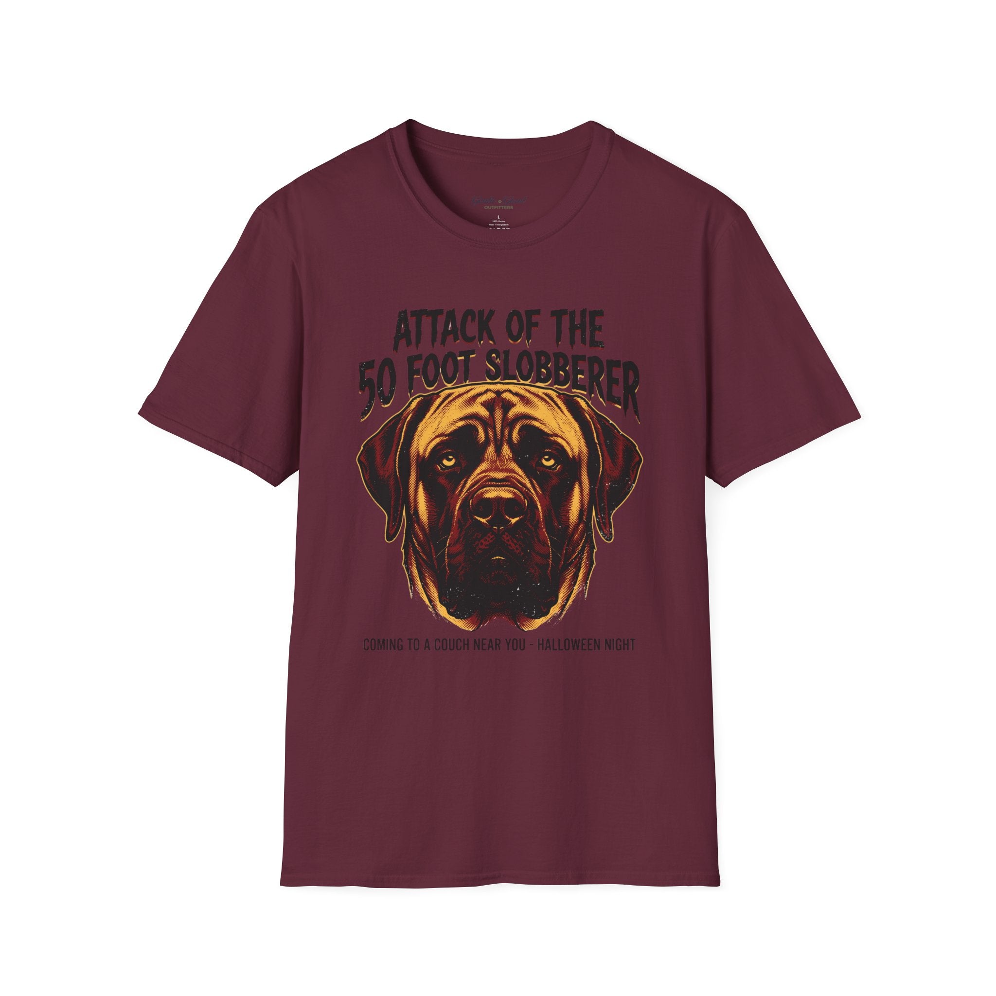 Attack of the 50‑Foot Slobberer T-Shirt — Funny Mastiff Dog Tee
