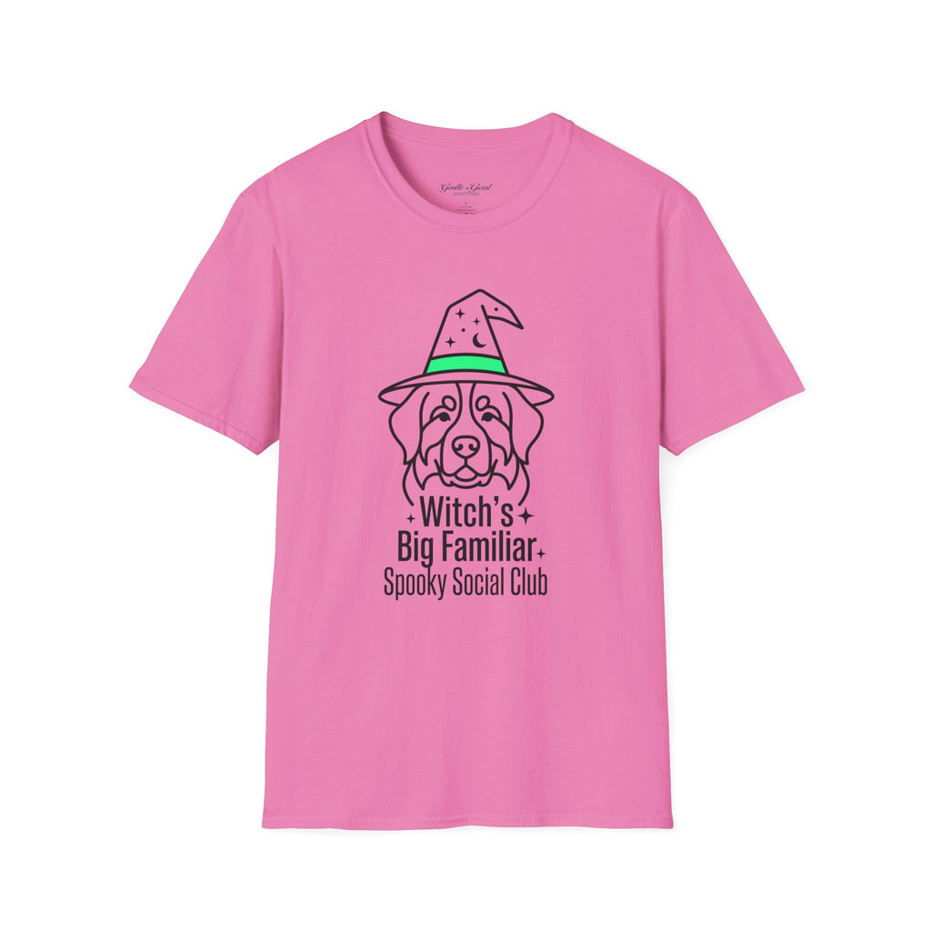 Witch's Big Familiar T-Shirt — Cute Witch Bernese Graphic Tee